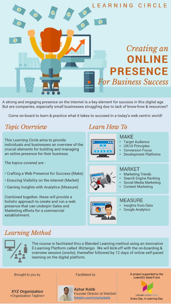 Flyer about Online Presence Mgmt Learning Circle