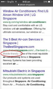 Mobile Search Results showing Mobile Friendly label